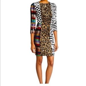 Alice and Olivia Multi-Print Sequin Dress